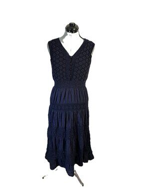 Nation AK Outfits Navy Crocheted Maxi Dress L Boho